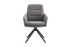 Chaise pivotante LISAYA Gris foncé avec accoudoirs – 92,5 x 60,5 cm | TIKAYLA