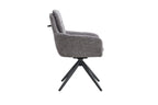 Chaise pivotante LISAYA Gris foncé avec accoudoirs – 92,5 x 60,5 cm | TIKAYLA