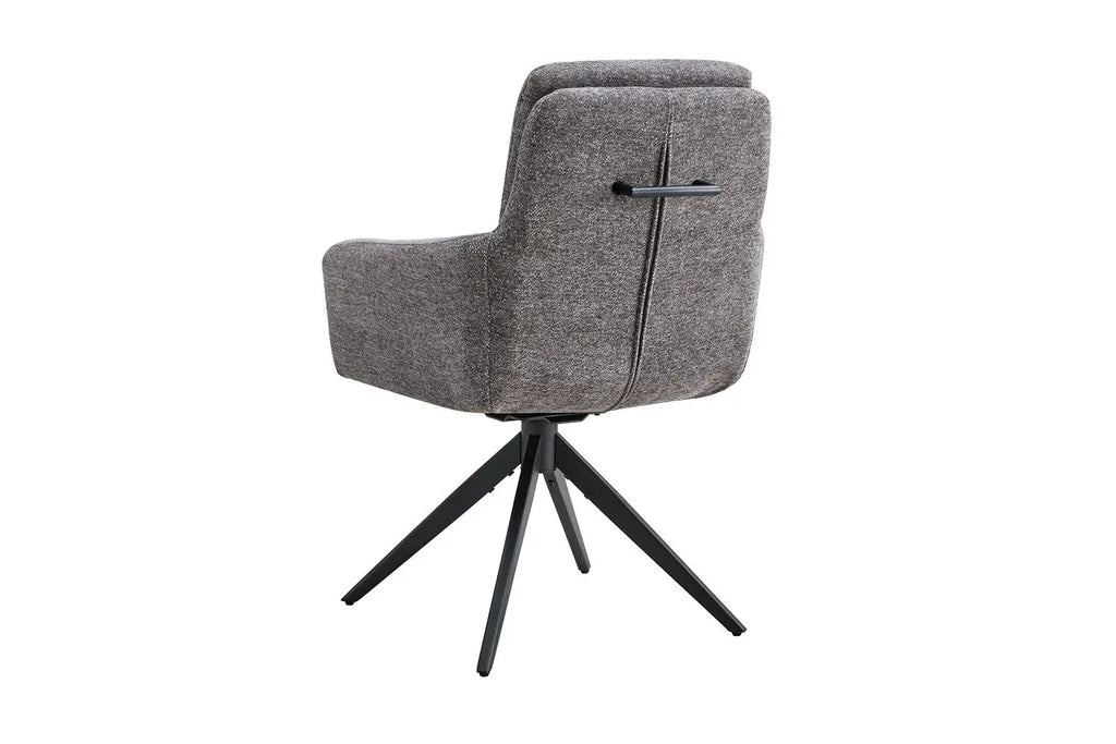 Chaise pivotante LISAYA Gris foncé avec accoudoirs – 92,5 x 60,5 cm | TIKAYLA