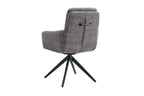 Chaise pivotante LISAYA Gris foncé avec accoudoirs – 92,5 x 60,5 cm | TIKAYLA