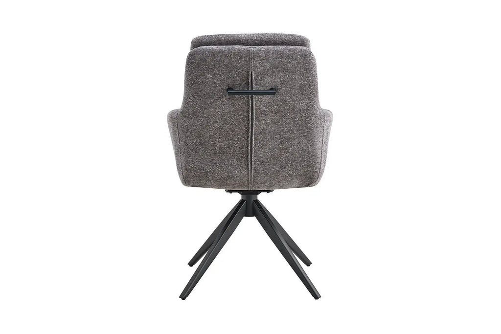 Chaise pivotante LISAYA Gris foncé avec accoudoirs – 92,5 x 60,5 cm | TIKAYLA