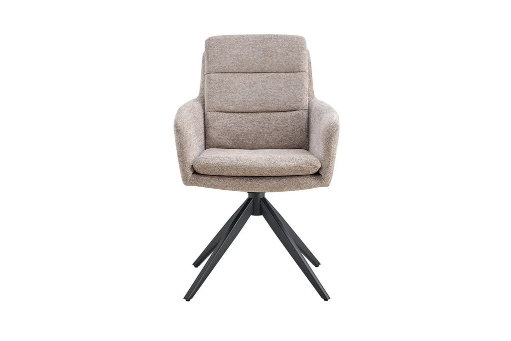 Chaise pivotante LISAYA Sable avec accoudoirs – 92,5 x 60,5 cm | TIKAYLA