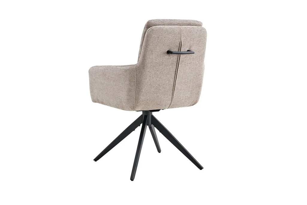 Chaise pivotante LISAYA Sable avec accoudoirs – 92,5 x 60,5 cm | TIKAYLA