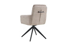 Chaise pivotante LISAYA Sable avec accoudoirs – 92,5 x 60,5 cm | TIKAYLA