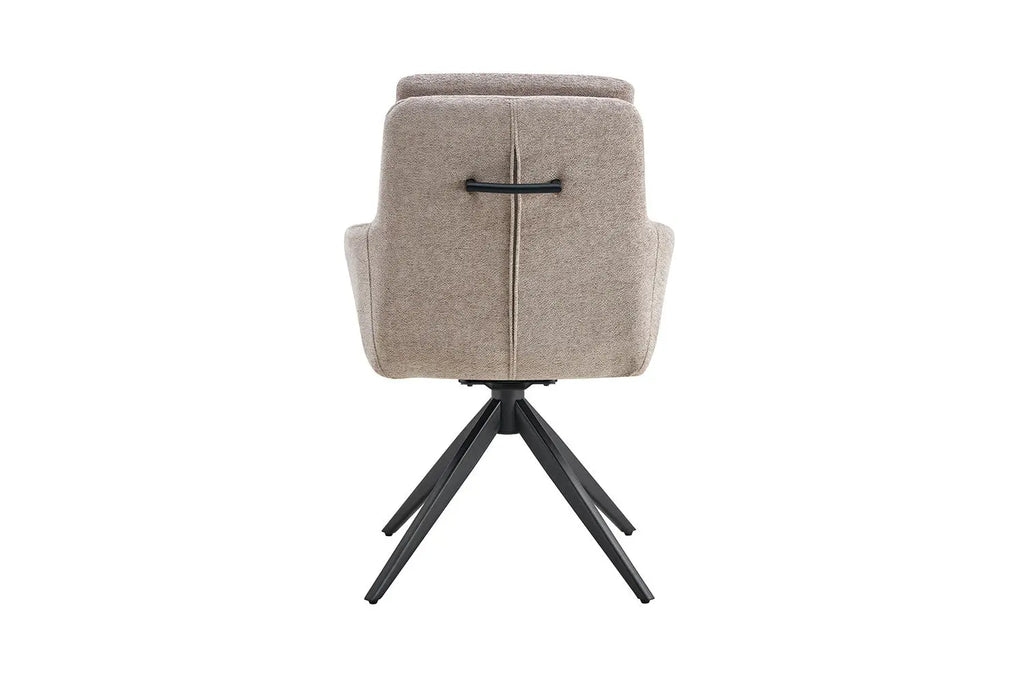 Chaise pivotante LISAYA Sable avec accoudoirs – 92,5 x 60,5 cm | TIKAYLA