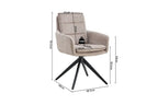 Chaise pivotante LISAYA Sable avec accoudoirs – 92,5 x 60,5 cm | TIKAYLA