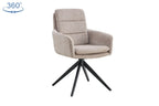 Chaise pivotante LISAYA Sable avec accoudoirs – 92,5 x 60,5 cm | TIKAYLA