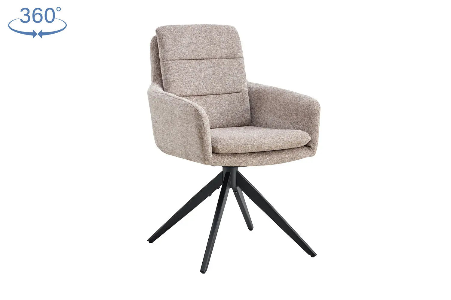 Chaise pivotante LISAYA Sable avec accoudoirs – 92,5 x 60,5 cm | TIKAYLA