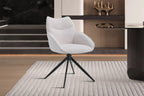 Chaise pivotante MAHY Beige avec accoudoirs – 90 x 60 cm | TIKAYLA