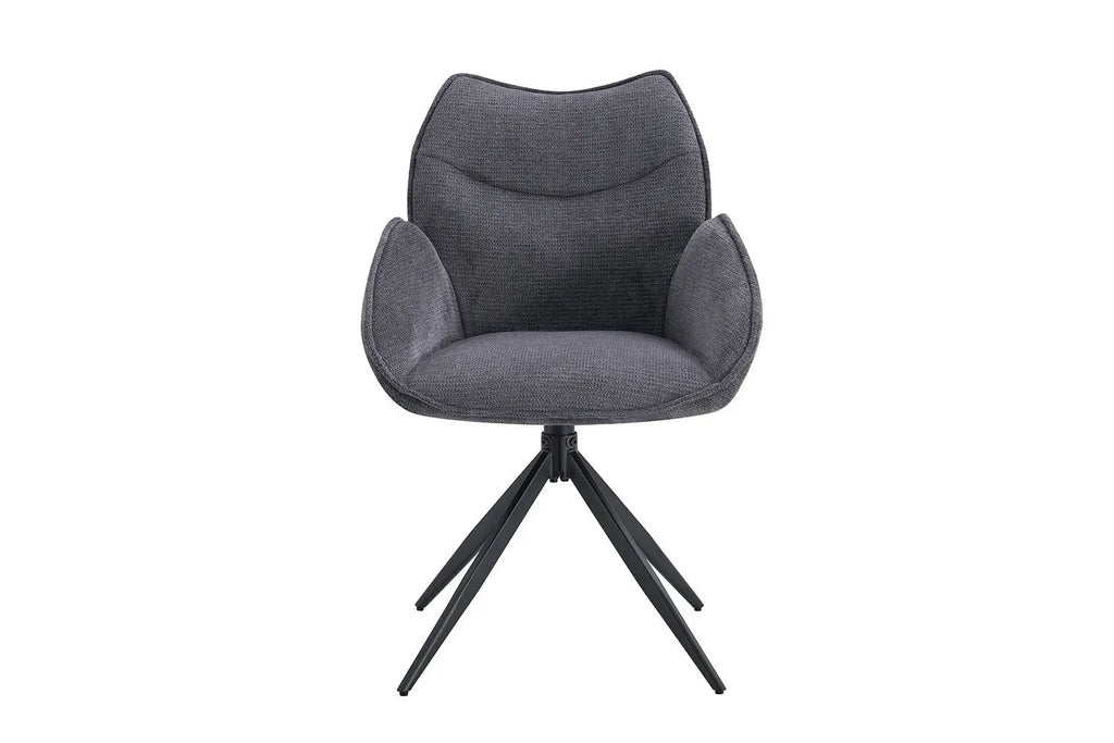 Chaise pivotante MAHY Gris foncé avec accoudoirs – 90 x 60 cm | TIKAYLA