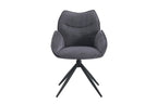 Chaise pivotante MAHY Gris foncé avec accoudoirs – 90 x 60 cm | TIKAYLA