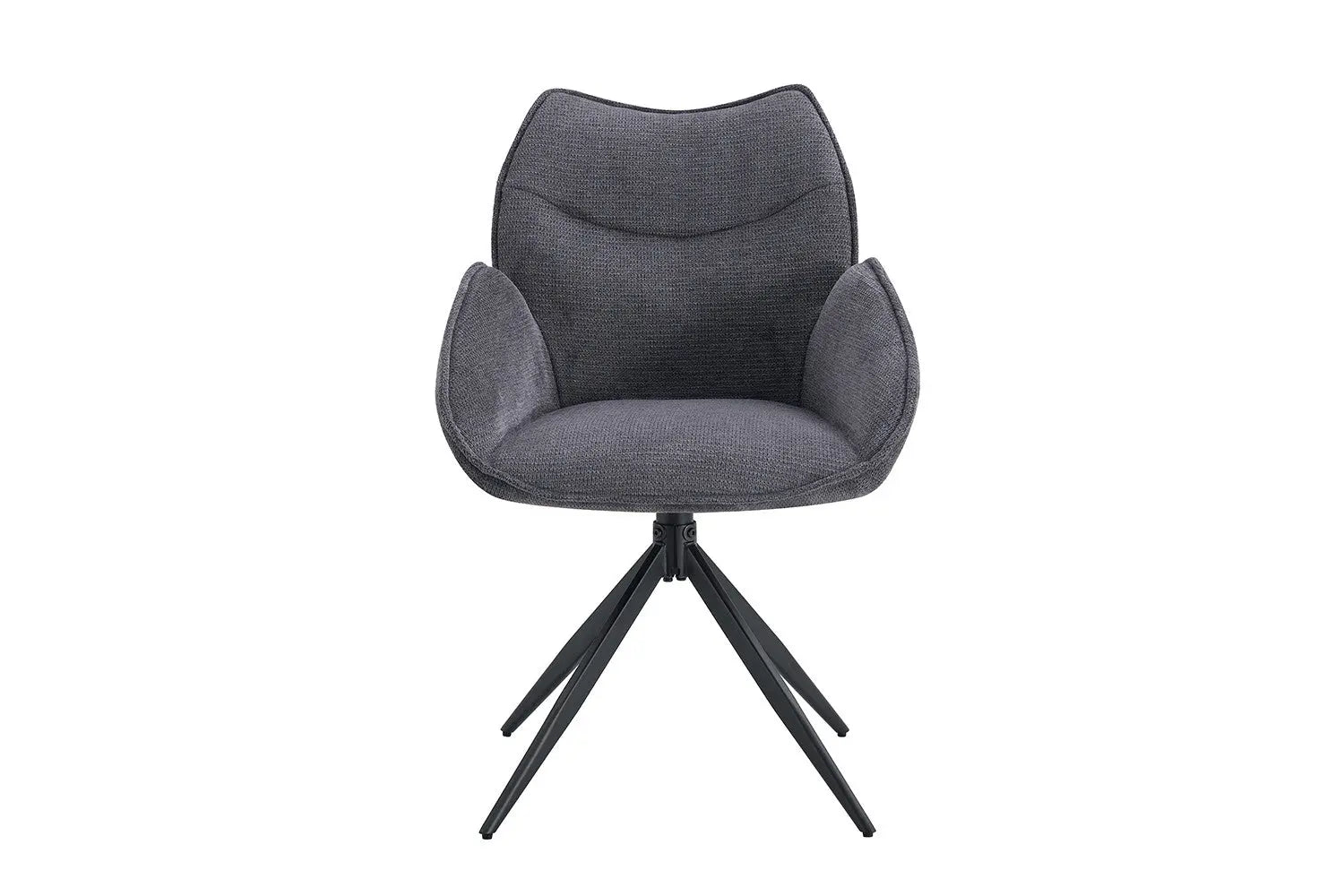 Chaise pivotante MAHY Gris foncé avec accoudoirs – 90 x 60 cm | TIKAYLA
