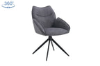 Chaise pivotante MAHY Gris foncé avec accoudoirs – 90 x 60 cm | TIKAYLA