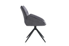 Chaise pivotante MAHY Gris foncé avec accoudoirs – 90 x 60 cm | TIKAYLA