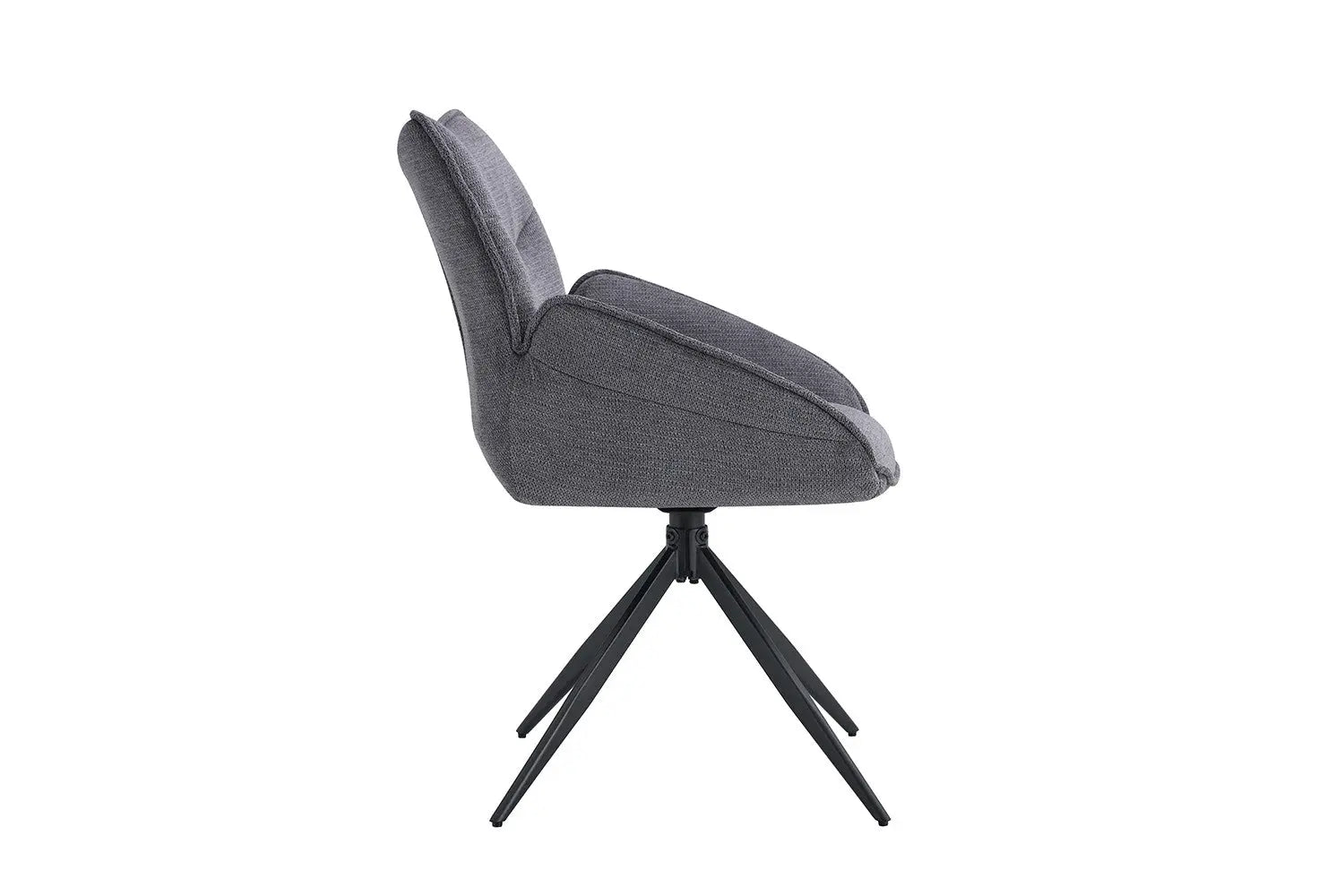 Chaise pivotante MAHY Gris foncé avec accoudoirs – 90 x 60 cm | TIKAYLA