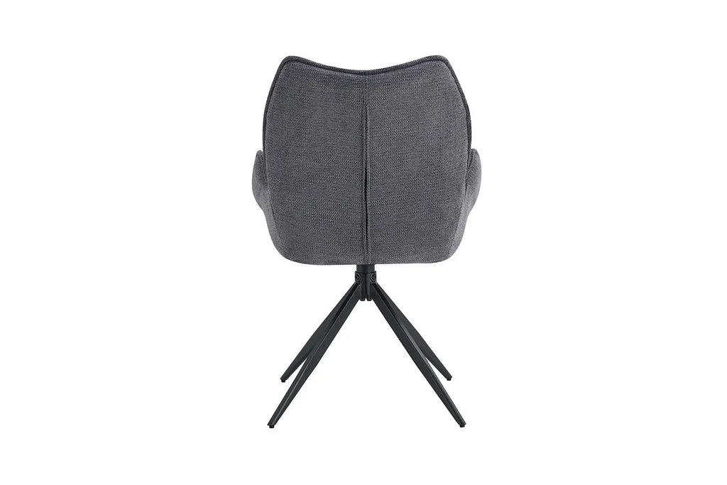 Chaise pivotante MAHY Gris foncé avec accoudoirs – 90 x 60 cm | TIKAYLA