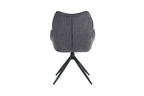 Chaise pivotante MAHY Gris foncé avec accoudoirs – 90 x 60 cm | TIKAYLA