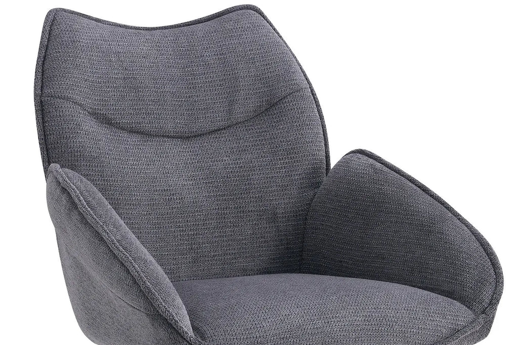 Chaise pivotante MAHY Gris foncé avec accoudoirs – 90 x 60 cm | TIKAYLA
