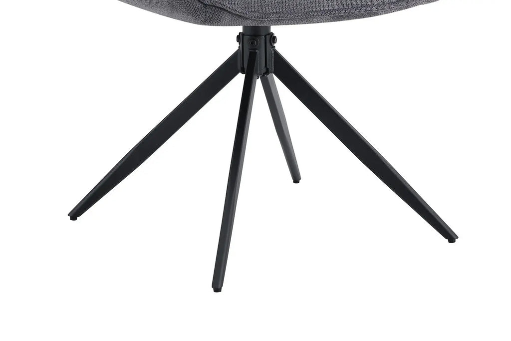 Chaise pivotante MAHY Gris foncé avec accoudoirs – 90 x 60 cm | TIKAYLA