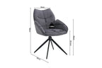 Chaise pivotante MAHY Gris foncé avec accoudoirs – 90 x 60 cm | TIKAYLA