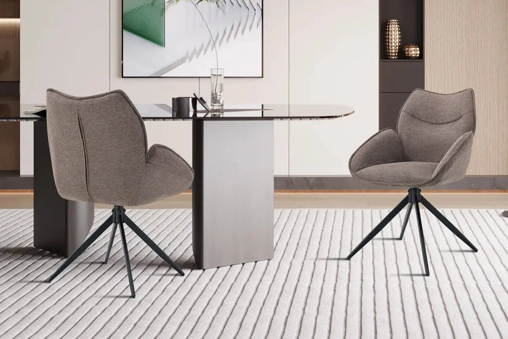 Chaise pivotante MAHY Poivre avec accoudoirs – 90 x 60 cm | TIKAYLA