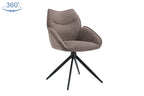 Chaise pivotante MAHY Poivre avec accoudoirs – 90 x 60 cm | TIKAYLA