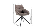 Chaise pivotante MAHY Poivre avec accoudoirs – 90 x 60 cm | TIKAYLA