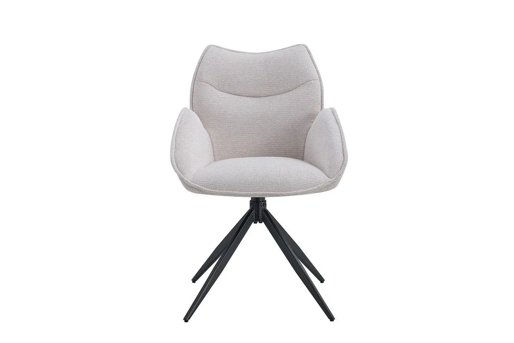 Chaise pivotante MAHY Beige avec accoudoirs – 90 x 60 cm | TIKAYLA