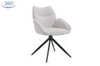 Chaise pivotante MAHY Beige avec accoudoirs – 90 x 60 cm | TIKAYLA