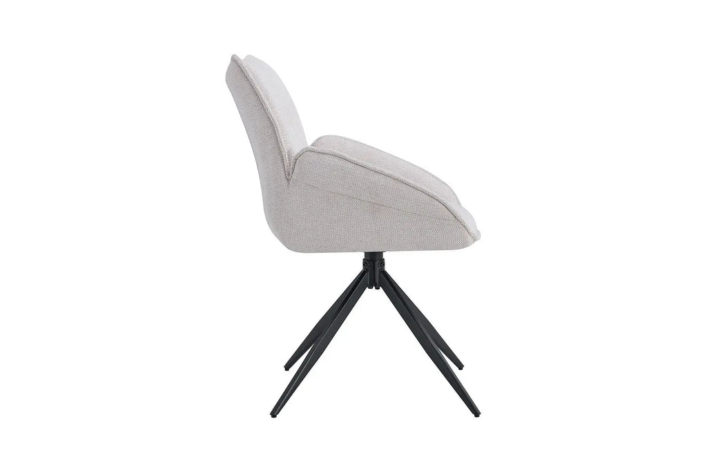 Chaise pivotante MAHY Beige avec accoudoirs – 90 x 60 cm | TIKAYLA