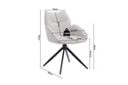 Chaise pivotante MAHY Beige avec accoudoirs – 90 x 60 cm | TIKAYLA