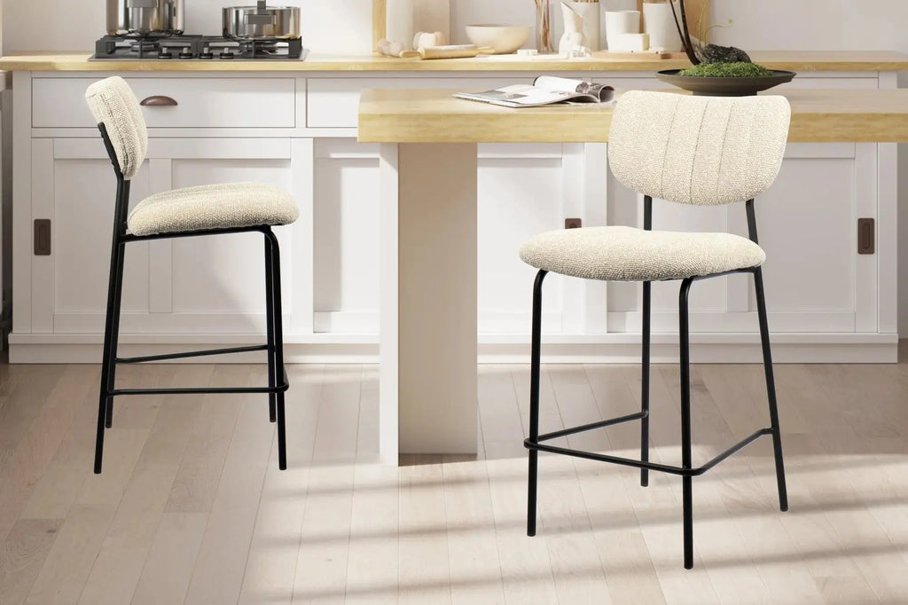 Chaise de bar ANITA Beige – 46 x 53 cm | TIKAYLA