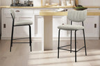 Chaise de bar ANITA Gris clair – 46 x 53 cm | TIKAYLA
