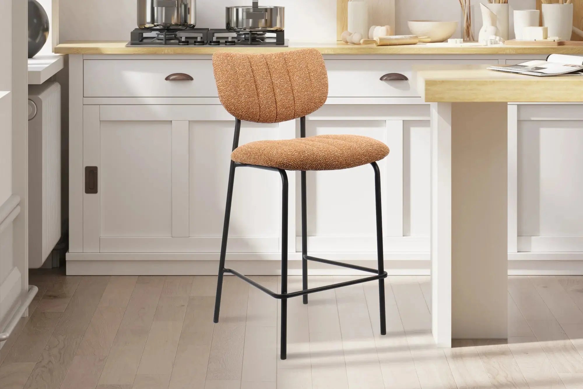 Chaise de bar ANITA Orange – 46 x 53 cm | TIKAYLA