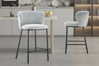 Chaise de bar ARTHURO Gris clair – 53 x 50,5 cm | TIKAYLA