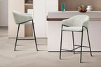 Chaise de bar HINAYA Gris clair velours côtelé – 54 x 59 cm | TIKAYLA