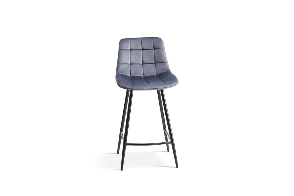 Chaise de bar JULIA Gris foncé velours – 46 x 36 cm | TIKAYLA