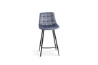 Chaise de bar JULIA Gris foncé velours – 46 x 36 cm | TIKAYLA