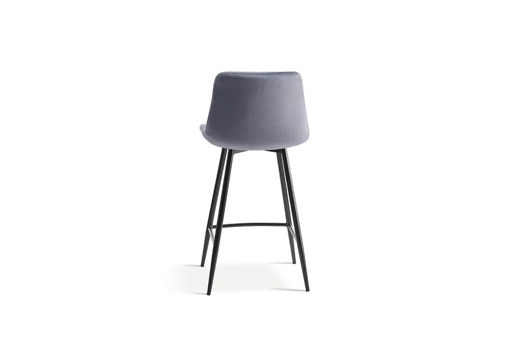 Chaise de bar JULIA Gris foncé velours – 46 x 36 cm | TIKAYLA