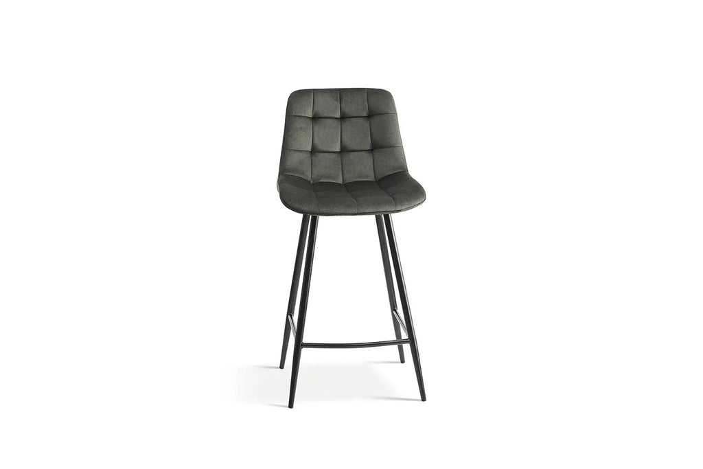 Chaise de bar JULIA Vert velours – 46 x 36 cm | TIKAYLA