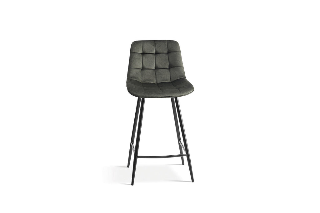 Chaise de bar JULIA Vert velours – 46 x 36 cm | TIKAYLA