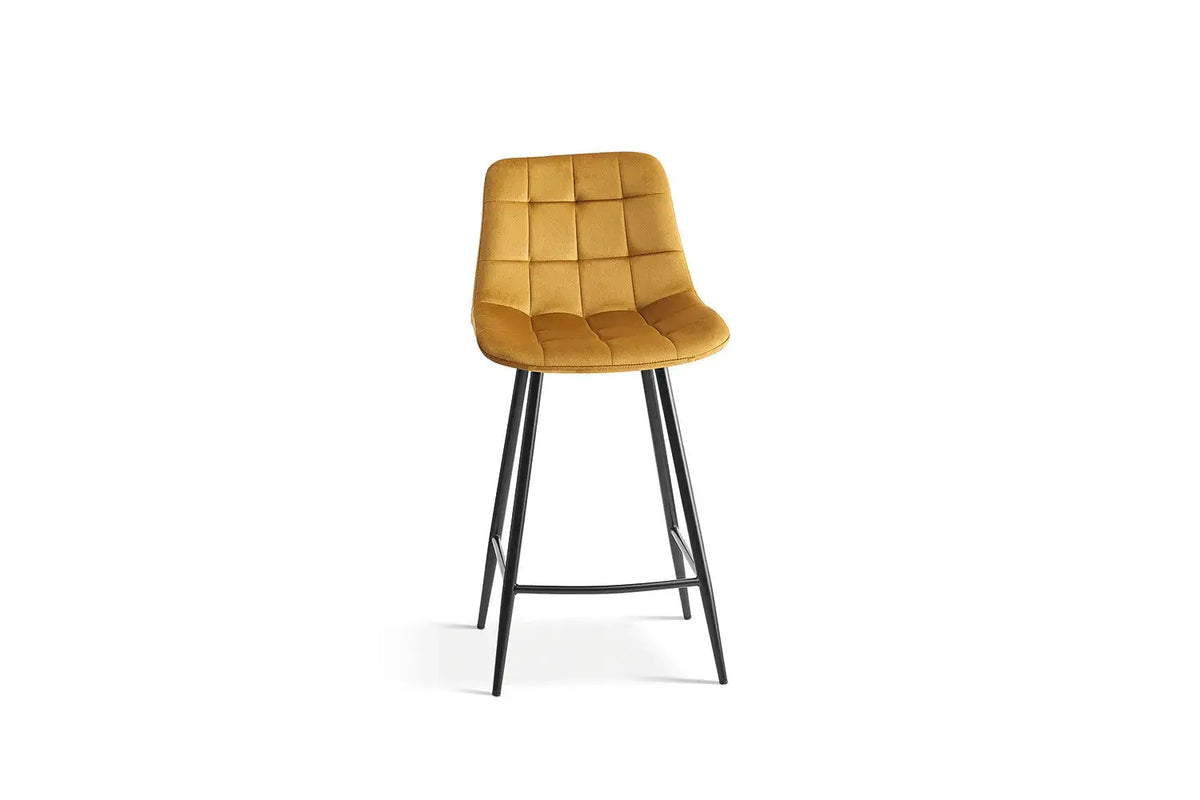 Chaise de bar JULIA Or velours – 46 x 36 cm | TIKAYLA