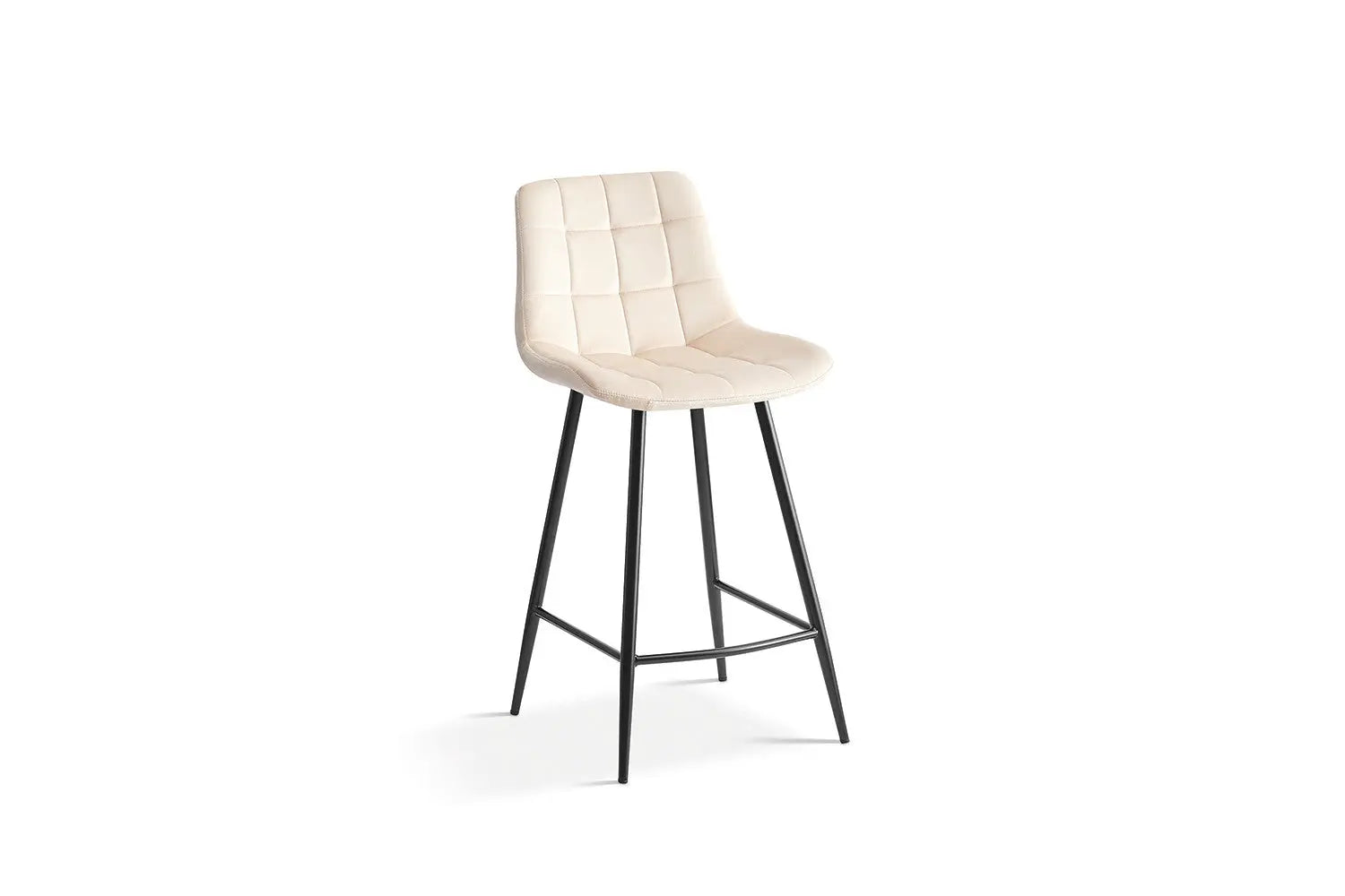 Chaise de bar JULIA Beige velours – 46 x 36 cm | TIKAYLA