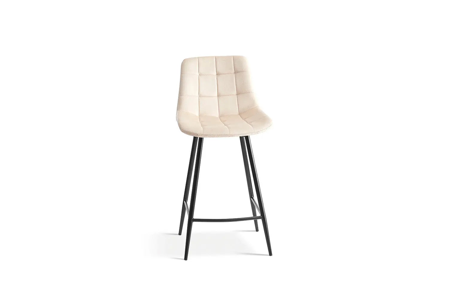 Chaise de bar JULIA Beige velours – 46 x 36 cm | TIKAYLA
