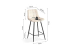 Chaise de bar JULIA Beige velours – 46 x 36 cm | TIKAYLA