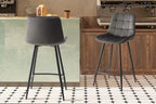 Chaise de bar JULIA Taupe velours – 46 x 36 cm | TIKAYLA