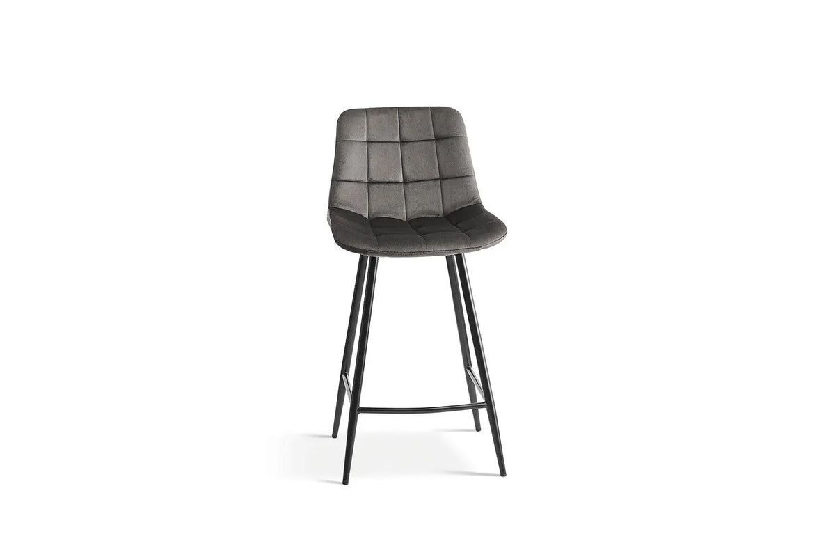 Chaise de bar JULIA Taupe velours – 46 x 36 cm | TIKAYLA