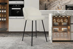 Chaise de bar JUNYA Blanc tissu bouclé – 52 x 51 cm | TIKAYLA