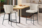 Chaise de bar LISE Beige tissu bouclé – 51,5 x 56 cm | TIKAYLA