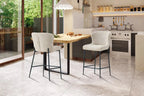Chaise de bar LISE Beige tissu bouclé – 51,5 x 56 cm | TIKAYLA